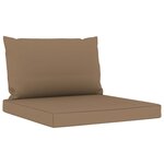 Vidaxl canapé de jardin 3 places avec coussins taupe