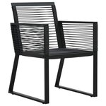 vidaXL Chaises de jardin lot de 4 Corde en rotin Noir