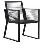 vidaXL Chaises de jardin 4 Pièces Corde en rotin Noir