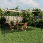vidaXL Belvédère beige 4x4 m 180 g/m² tissu et acier