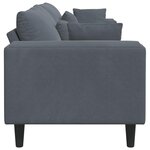 vidaXL Canapé en velours avec coussin Gris foncé 208 cm Velours