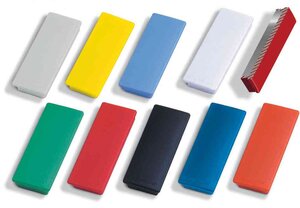 Lot de 10 Aimants rectangulaire 54 x 19 x h 8 mm Bleu foncé MAGNÉTOPLAN