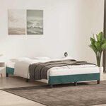 vidaXL Cadre de lit sans matelas vert foncé 120x220 cm velours
