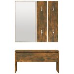 vidaXL Ensemble de meubles de couloir Chêne fumé Bois d'ingénierie