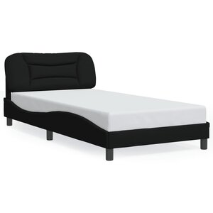 vidaXL Cadre de lit sans matelas Hvar noir 100x200 cm tissu