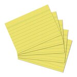 Paquet de 100 Fiches bristol 170g A5 148x210 mm Lignées Jaune HERLITZ