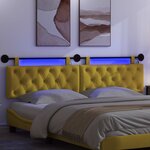 vidaXL Tête de lit suspendue Avec lumière LED Jaune Velours