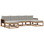 vidaXL Ensemble de canapés d'extérieur 6 Pièces Naturel et gris clair