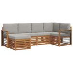 vidaXL Ensemble de canapés d'extérieur 6 pc Gris Naturel et Clair