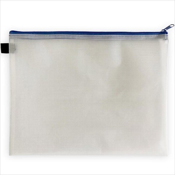 ACROPAQ 5 Pochettes documents à fermeture éclair en maille- 5x Pochettes 357x272mm PVC