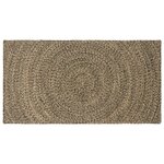 vidaXL Tapis de surface Naturel et noir 60 x 110 cm Jute