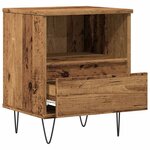 vidaXL Table de chevet vieux bois 40x35x50 cm bois d’ingénierie