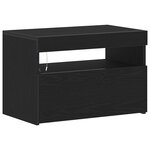 Meuble TV vidaXL avec des lumières LED en chêne noir  60x35x40 cm  en bois d'ingénierie
