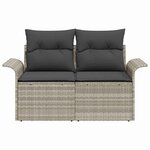 vidaXL Canapé de jardin Gris clair 141 x 62 x 69 cm polyrotin