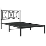 vidaXL Cadre de lit métal avec tête de lit noir 100x190 cm
