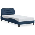 vidaXL Cadre de lit avec lumières LED bleu 90x200 cm tissu