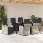 vidaXL Ensemble de salle à manger pour jardin 7 Pièces Gris clair