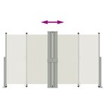vidaXL Auvent latéral rétractable Crème 140x1200 cm