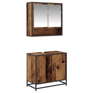 vidaXL Ensemble de mobilier de salle de bain 2 Pièces Bois Ancien