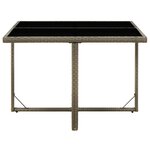 vidaXL Table de jardin Gris 109x107x74 cm Résine tressée et verre