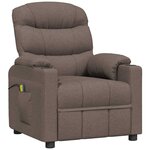 vidaXL Fauteuil de massage Taupe Tissu