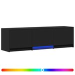 vidaXL Meuble TV avec LED 140 x 34 x 40 cm Noir Bois d’ingénierie