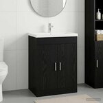 vidaXL Meuble sous lavabo de salle de bain Chêne noir