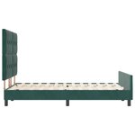 Cadre de lit en velours vert foncé vidaXL 140x190 cm