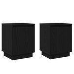 vidaXL Tables de chevet avec lumières LED 2 Pièces Noir 39x34 5x50 cm