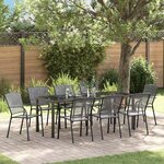 vidaXL Ensemble de salle à manger pour jardin 9 Pièces Anthracite Acier