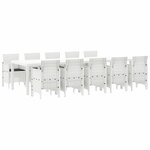 vidaXL Ensemble de salle à manger pour jardin 11 pc Blanc