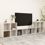 vidaXL Ensemble de meubles TV 5 Pièces Blanc brillant Aggloméré