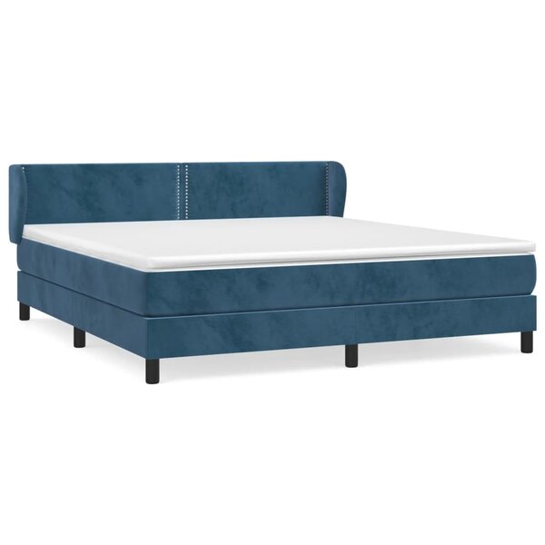 vidaXL Sommier à lattes de lit et matelas Bleu foncé 180x200cm Velours