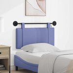 vidaXL Tête de lit suspendue Avec lumière LED Bleu denim Tissu