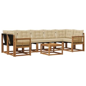 vidaXL Ensemble de canapés d'extérieur 8 Pièces Naturel et Beige