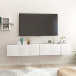 vidaXL Meubles TV suspendus 3 Pièces Blanc 60x30x30 cm