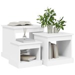vidaXL Tables basses 3 Pièces blanc bois d'ingénierie