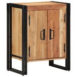 Meuble à chaussures vidaXL Noir 30x30x40 cm en bois d'acacia massif et acier