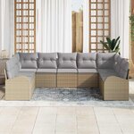 vidaXL Ensemble de canapé de jardin 9 Pièces Beige et Gris clair