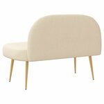 vidaXL Banc rembourré avec dossier Crème 110 x 60 x 76 cm Polyester