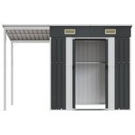 vidaXL Abri de jardin avec toit prolongé anthracite 277x107x181 cm