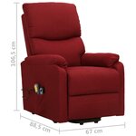 vidaXL Fauteuil de massage Rouge bordeaux Tissu