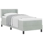 vidaXL Lit à ressorts avec matelas Gris clair 200 x 80 cm Polyester