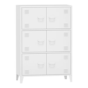 Armoire de bureau casier de bureau meuble de rangement pour salon bureau chambre atelier métallique acier 113 x 80 x 40 cm blanc 03_0006324