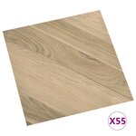 vidaXL Dalles de plancher autoadhésives 55 Pièces PVC 5 11 m² marron rayé