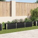 vidaXL Lit surélevé de jardin Acier galvanisé 240x40x45 cm Anthracite