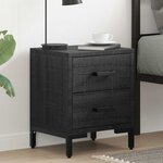 vidaXL Tables de chevet 2 Pièces Noir 36x30x45 cm Bois de pin massif