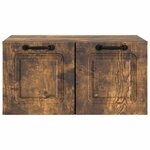 vidaXL Meuble TV mural Chêne fumé 59 5 x 41 x 30 cm Bois d'ingénierie