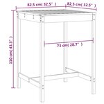 vidaXL Table de jardin 82 5x82 5x110 cm bois massif de pin