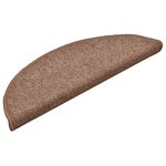 vidaXL Tapis d'escalier 30 pièces 56 x 17 x 3 cm Marron Demi-rond